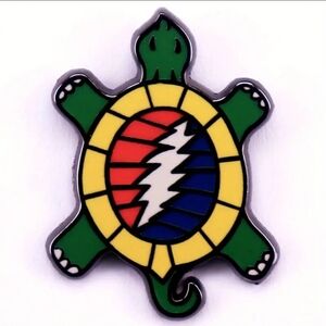 Grateful dead turtle pin lightning bolt music band stick pin